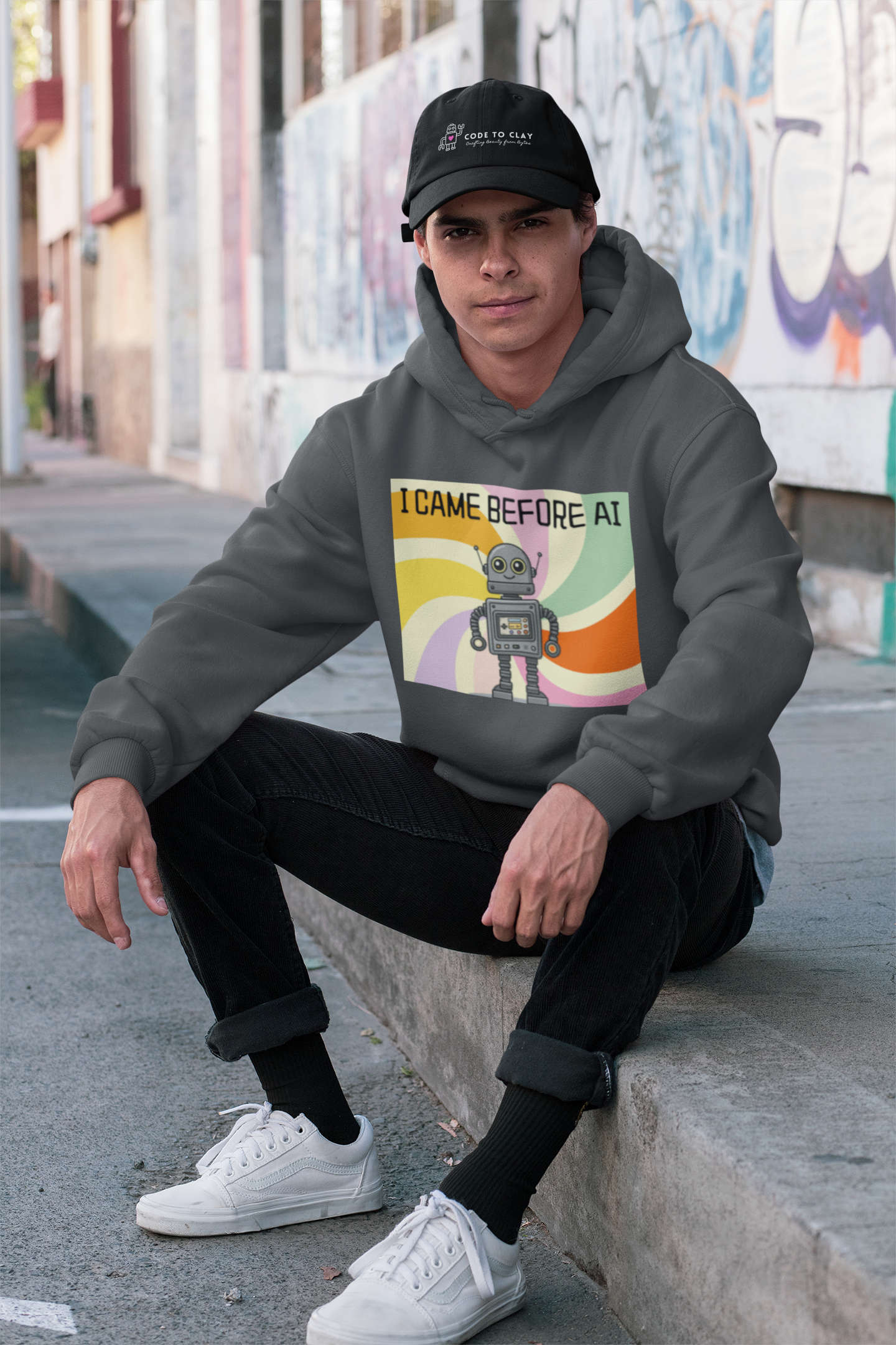 I Came Before AI - Unisex Heavy Blend™ Hooded Sweatshirt